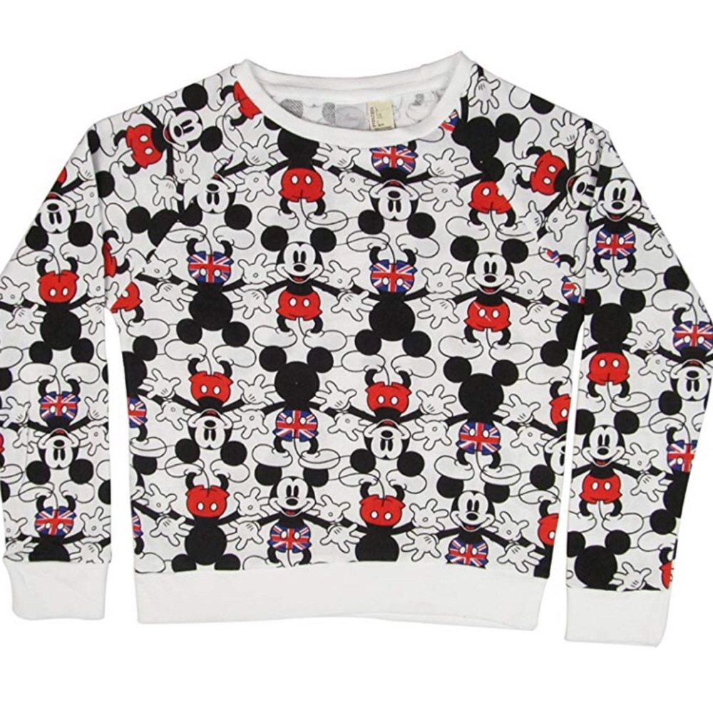 Girls British Mickey Disney sweatshirt size M NWT